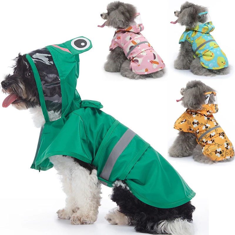 Fashionable Pet Hooded Raincoat, Dog Raincoat, Cape Style Reflective Dog Clothing To Keep Your Dog Dry and Comfortable on Rainy