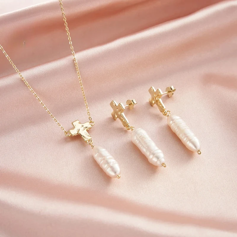 

Gold-Plated Baroque Pearl Pendant Nekclace Women's Accessories Creative Chain Collares Party Boho Vintage Style GPN77