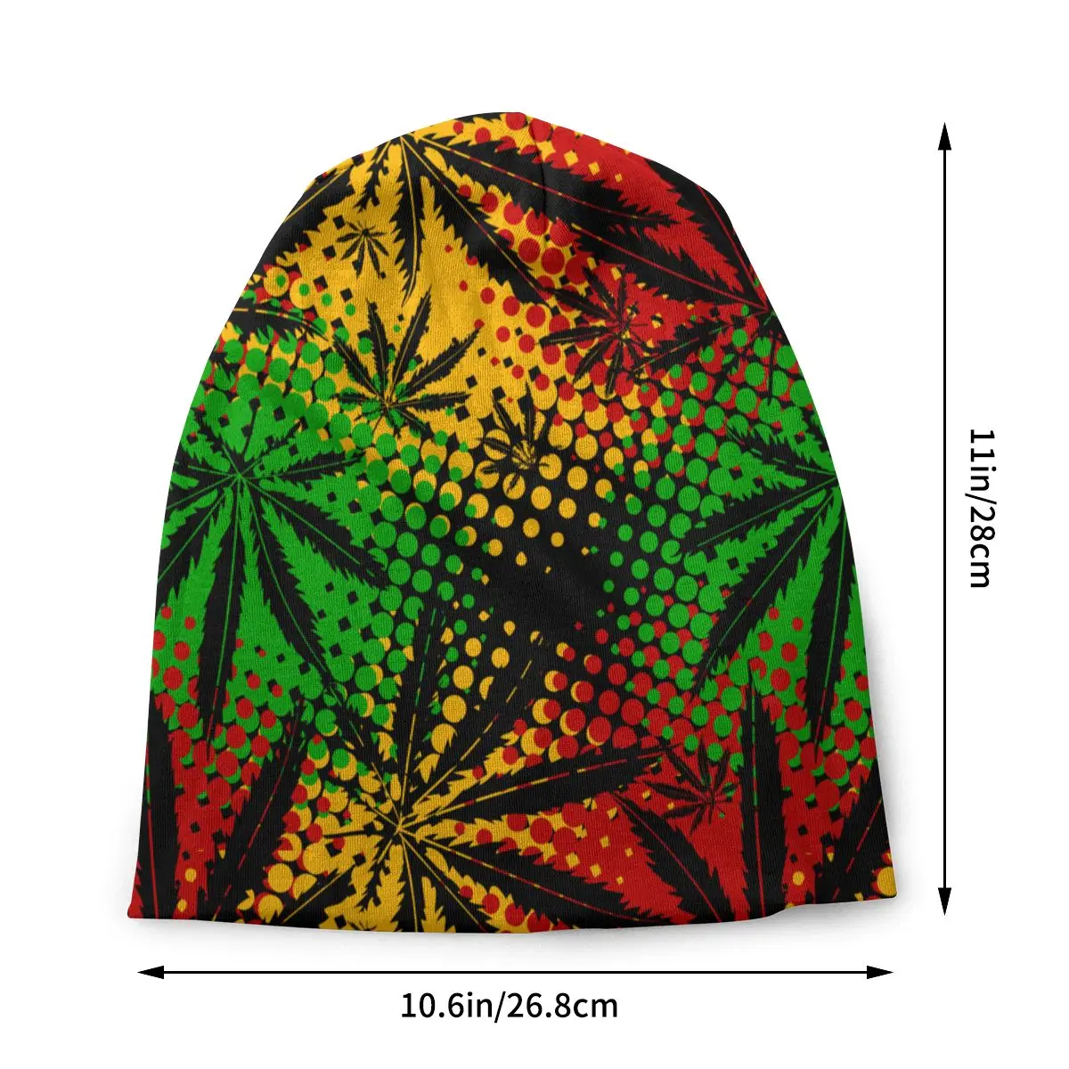 Rasta Marijuana Cannabis Rastafarian Skullies Beanies Weed Leaf Hats Street Caps Autumn Winter Warm Head Wrap Bonnet Knit Hat