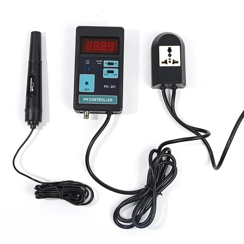 

PH-201 Digital LCD Display PH CO2 Controller Meter Aquarium Fish Tank 0.00~14.00PH Range + Switched Socket AC 100-240V