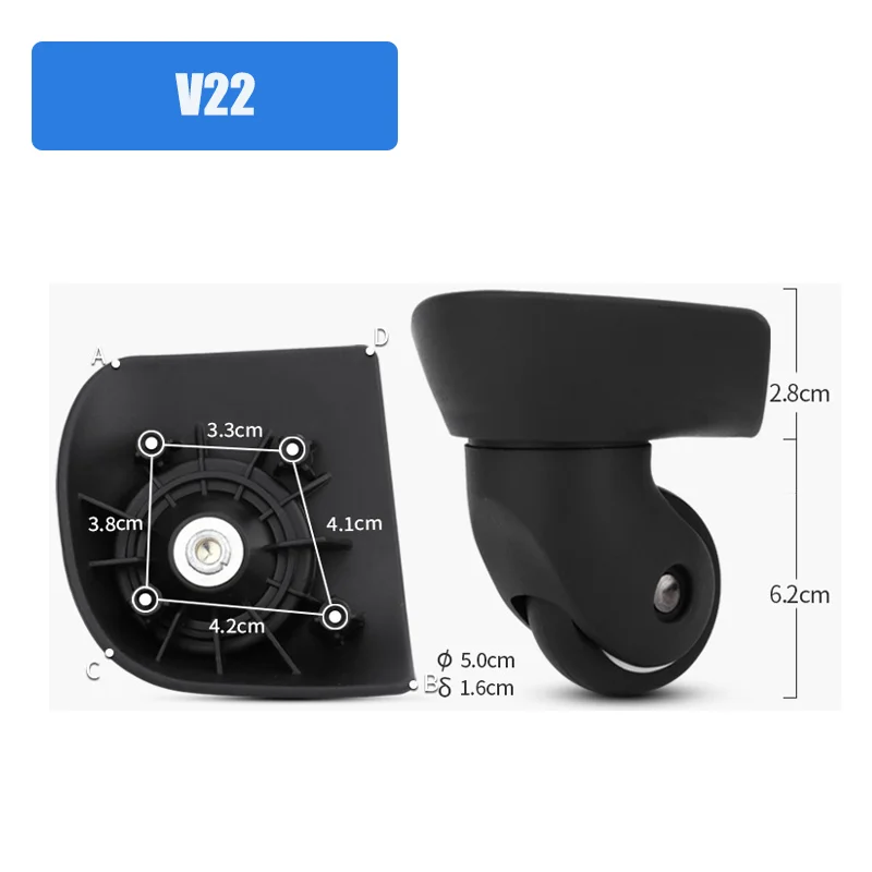 For Samsonite V22 Universal Luggage Wheel Replacement Parts—High-Quality Swivel Wheel Repair Parts For Carry-on Luggage