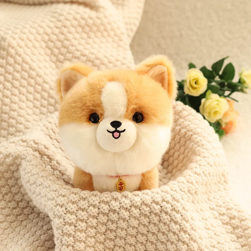 Mini Realistic Puppy Stuffed Animal Toys Small Cute Husky Dog Plush Toy Funny Corgi Plushies for Baby Kids Gift Home Car Decor