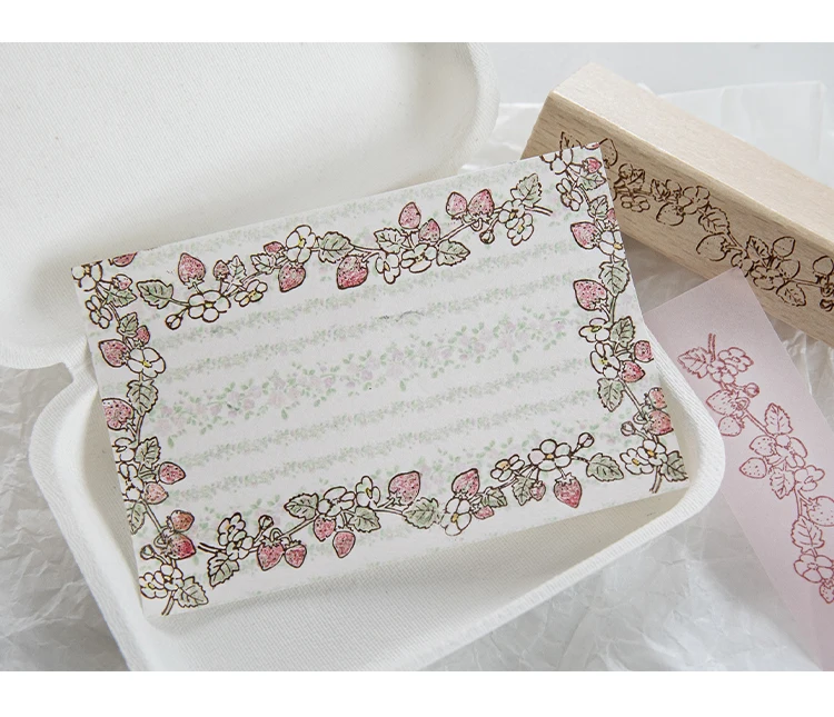 Morgenregen-Rankengarten-Journalstempel Vintage-Rosen-Pflanzen-Blumenrandmuster DIY Check-In Dekorativer Stempel – Detail 7