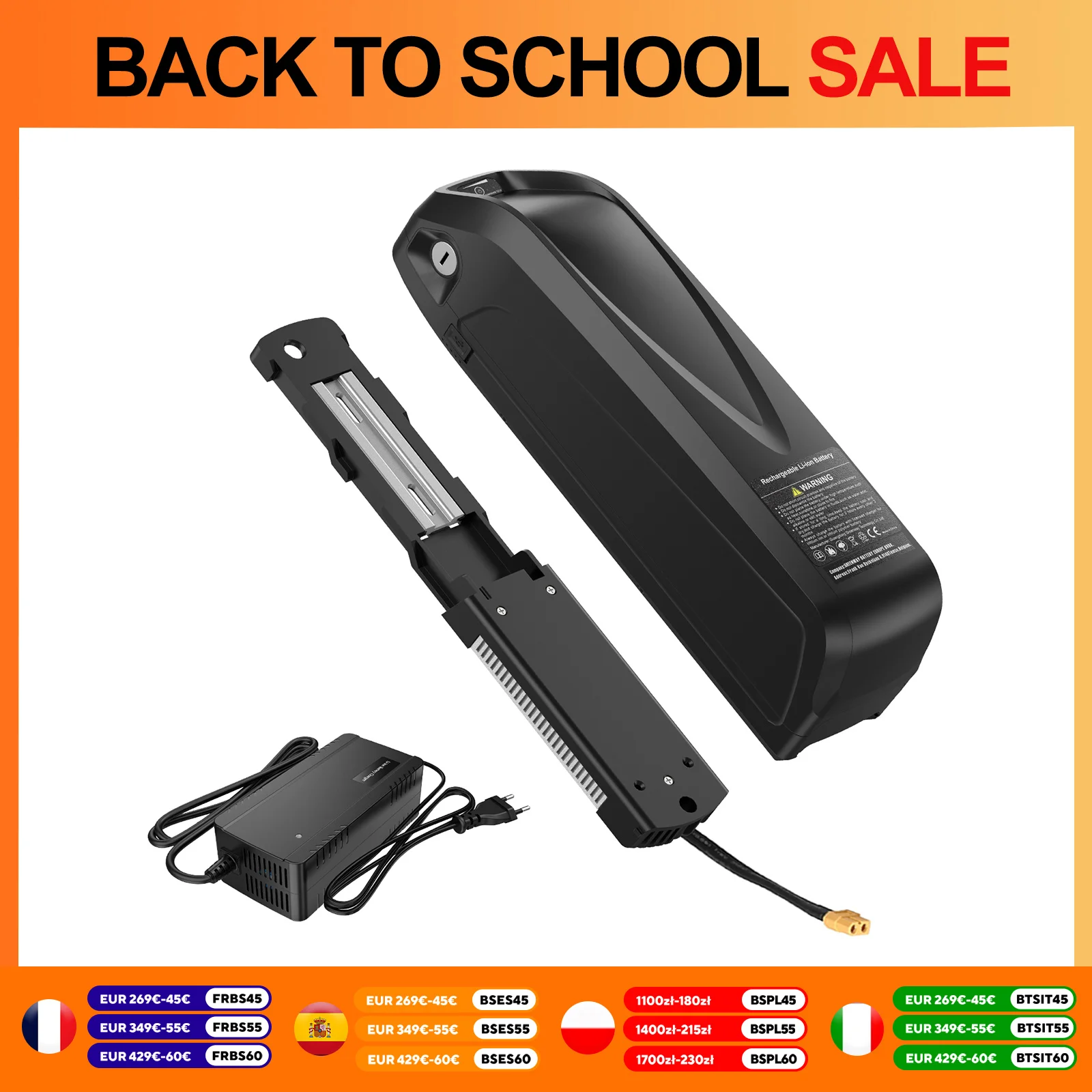 Batteria per bicicletta elettrica Hailong 21700 18650 celle Pack 48V 36V 13Ah 17.5 20Ah potente batteria al litio ebike per bafang tsdz2b