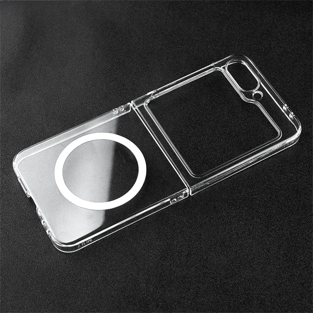 Original Clear Magnetic Wireless Charging Case For Samsung Galaxy Z Flip 6 5 4 3 Transparent Magsafe Thin Cover For Fold 6 5 4 3