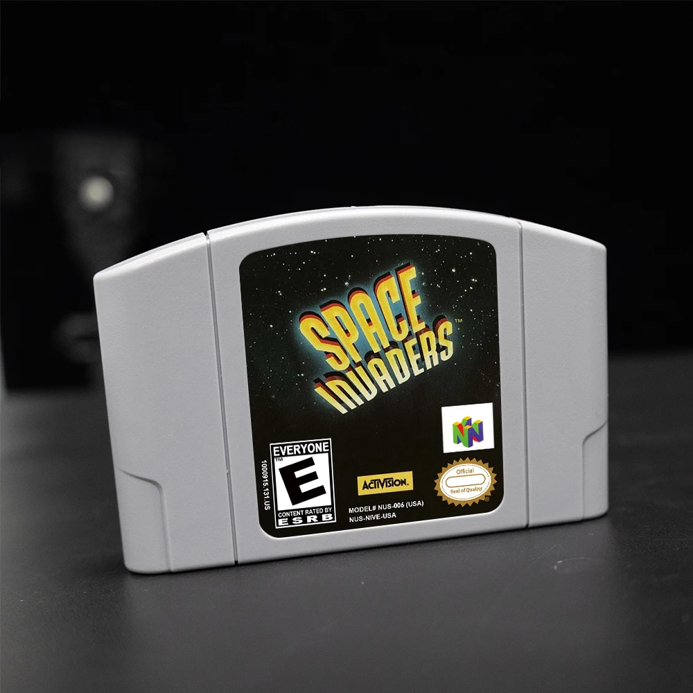 بطاقة ألعاب Space Invaders 64bit لوحدة تحكم ألعاب الفيديو USA NTSC الإصدار N64 باللغة الإنجليزية