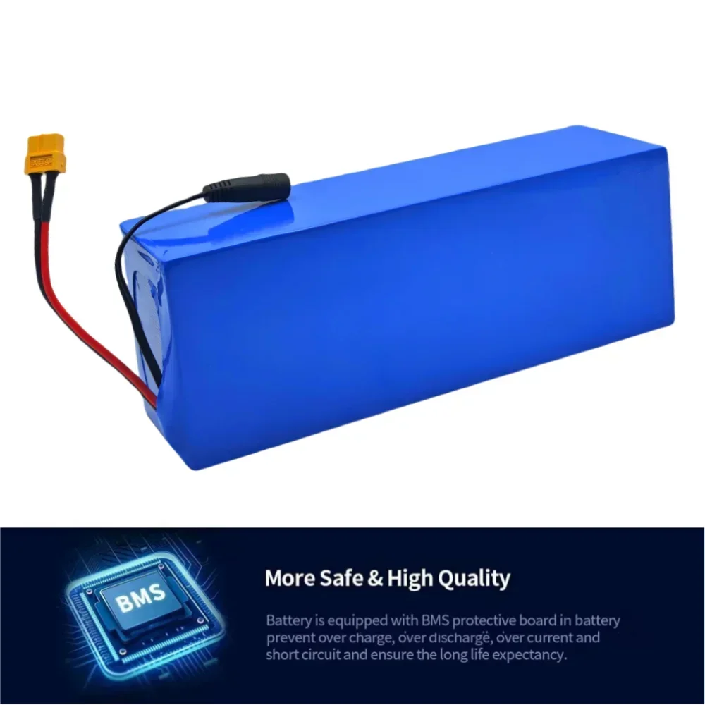 48V 15Ah High-Power Lithium Battery Pack 13S4P Configuration 18650 Cells for 800W Electric Scooter/Car/Vehicle