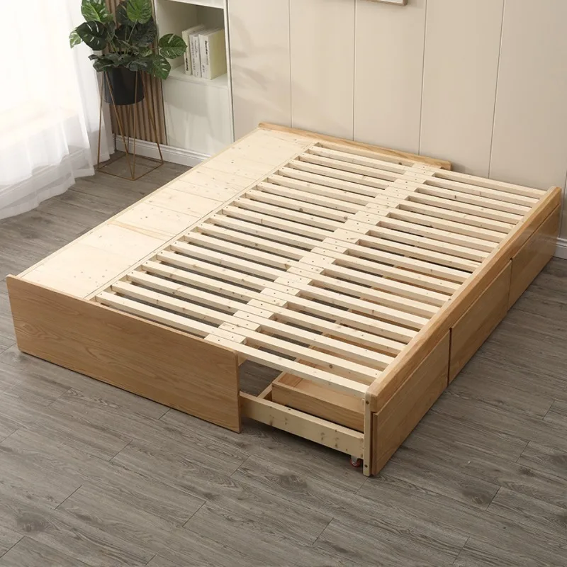 Storage tatami splicing telescopic pull push pull no bedside high box bed frame