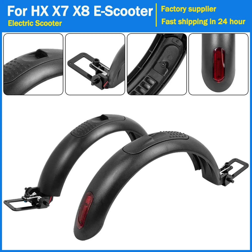 Rear Wheel Mudguard Tire Splash Fender Guard Bracket for HX X7 X8 Electric Scooter Aluminum Alloy Hook Plastic Shell Taillight