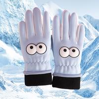 Knitted Cuff Snow Gloves Winter Kids Ski Gloves Windproof Cartoon Snow Gloves for Weather Waterproof Thermal for Snowboarding