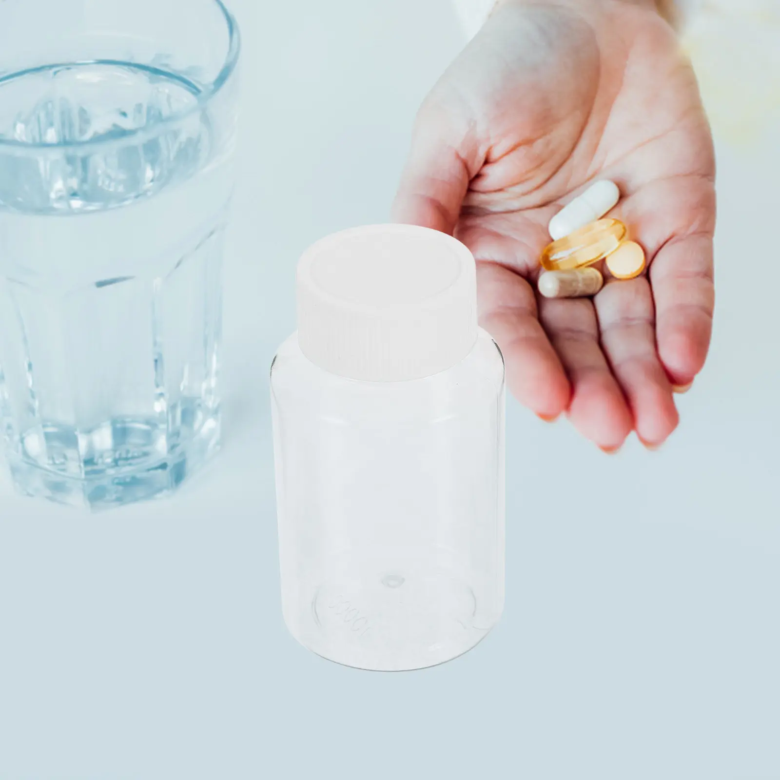 12Pcs Clear Plastic Medicine Bottle Set Food Grade Sealing Container for Capsules Travel Medicine Organizer 100Ml Leak Proof