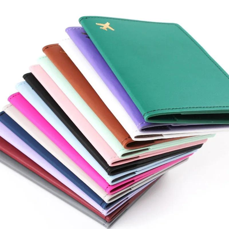 1PCS PU Leather Passport Cover Case Holder Wallet Card Holder Plane Lightweight Fashion Travel Accessories For Flight