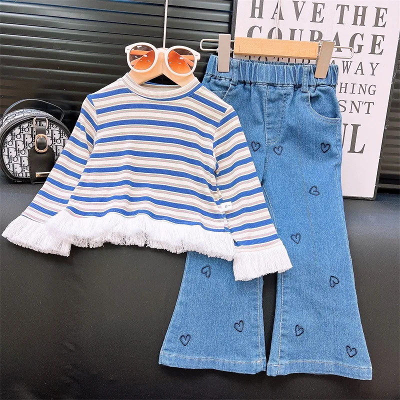 2026 Fashionable kids' Sets And Outfits Girls Autumn 2pcs Sets Cute Boho Style Roupa Infantil Menina Casual  2-10Years