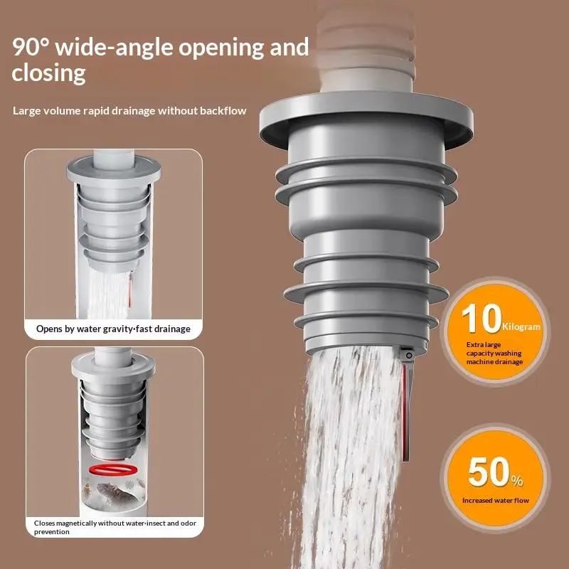 

Уплотнительное кольцо для канализации в ванной, защита от запаха, герметичный заглушка для канализационных труб на кухне, соединитель для слива стиральной машины, заглушка для напольного слива, 1 шт.