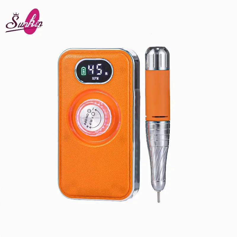 Professional Cordless Nail Drill Machine, 45000RPM Portable Nail Grinder with E-file Bits for Manicure Pedicure at Home Salon