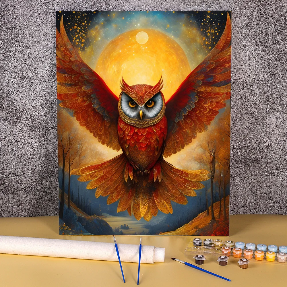 

Acrylic Painting By Numbers Handpainted Decorative Paintings Animals Owl Coloring By Numbers On Canvas Home Decor Unique Gift