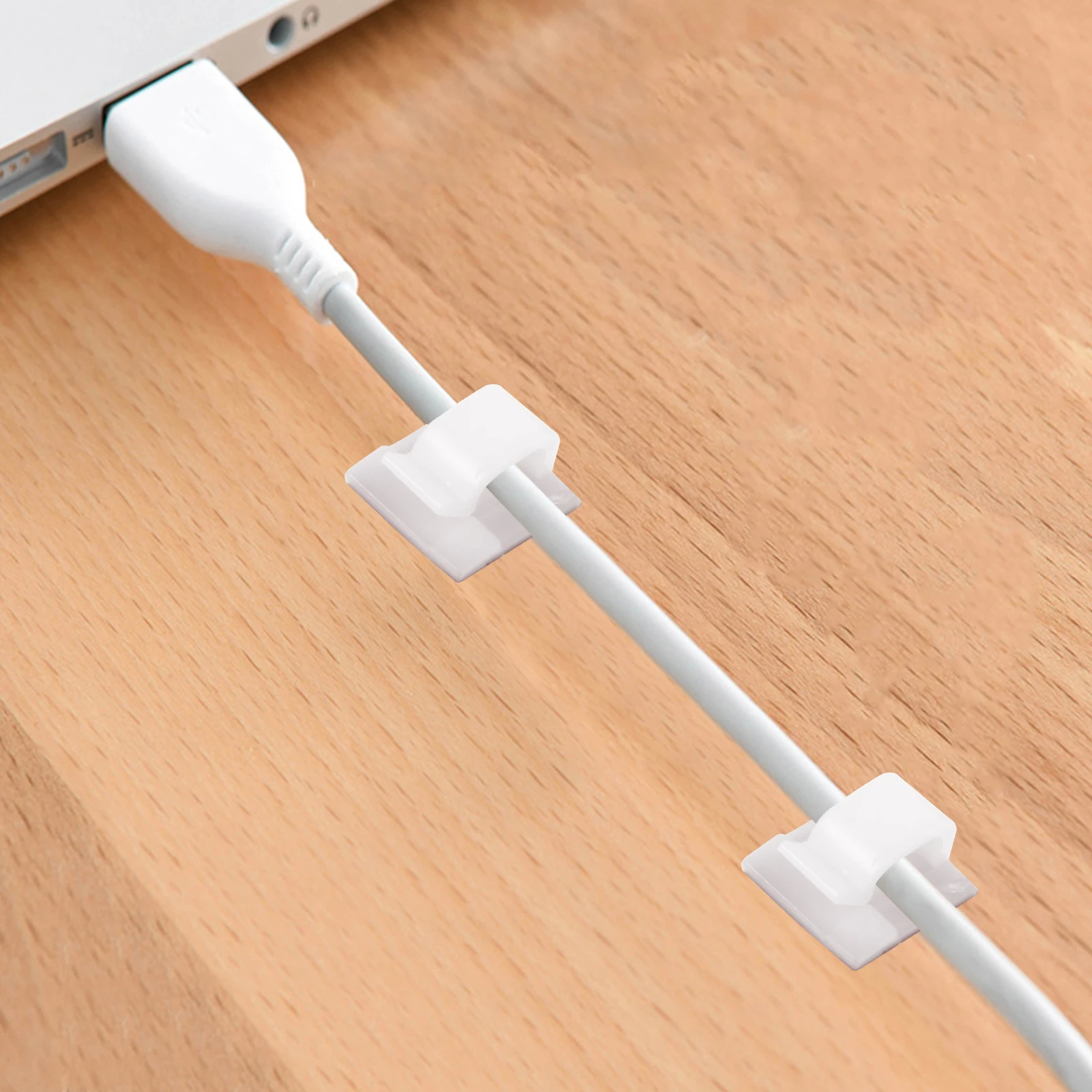 

20pcs Cable Organizers Adhesive Clips Self-Stick Holders For Desk Durable Plastic Cord Clip Fast Installation No Residue Wire