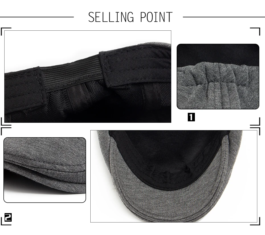 Newsboy Caps Männer Casual Vintage Baskenmütze Gestrickte Baumwolle Cabbie Hut Herbst Winter Mode Frauen Warme Flache Kappe Unisex Einstellbar – Detail 2