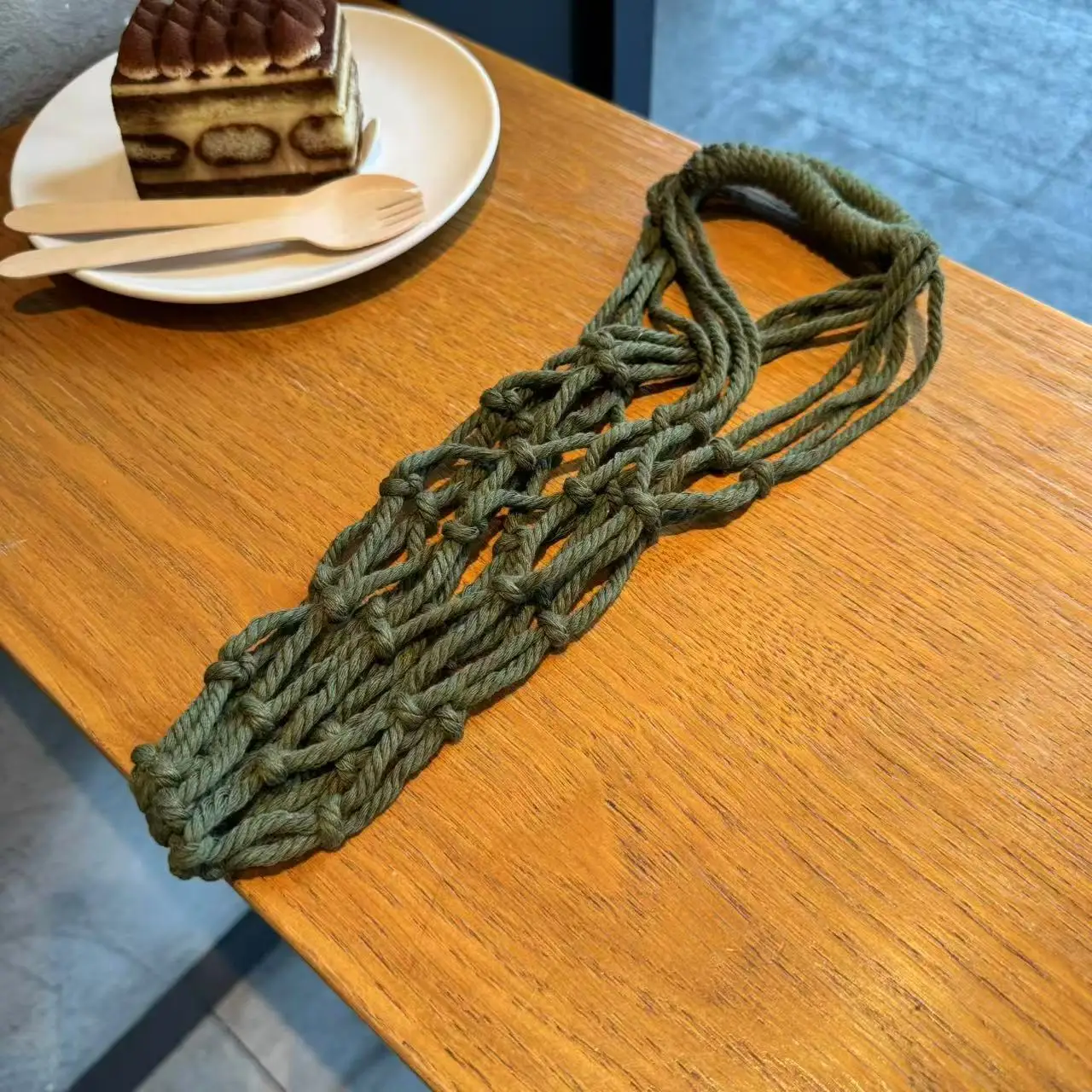 5pcs Portable Reusable Rope Net Cup Holder with Short Handle Anti-Scald Drink Carrier Knitted Water Bottle for Takeaway Coffee - view 6