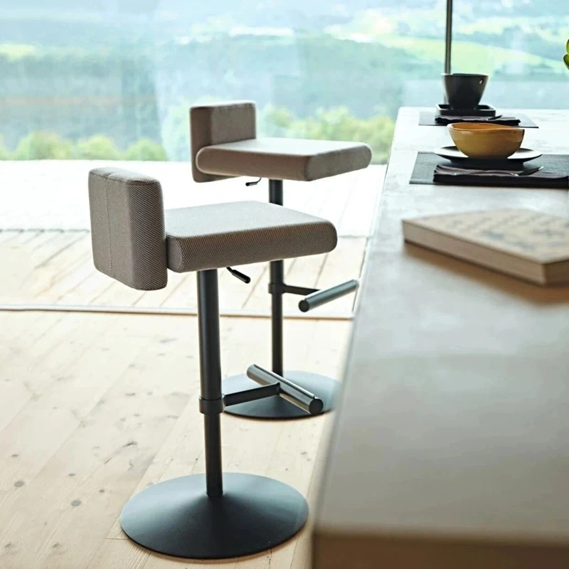 Design Stainless Swivel Bar Chair Metal Lightweight Luxury Bar Chair Modern Comfortable Relaxing Taburete Alto Kitchen Furniture