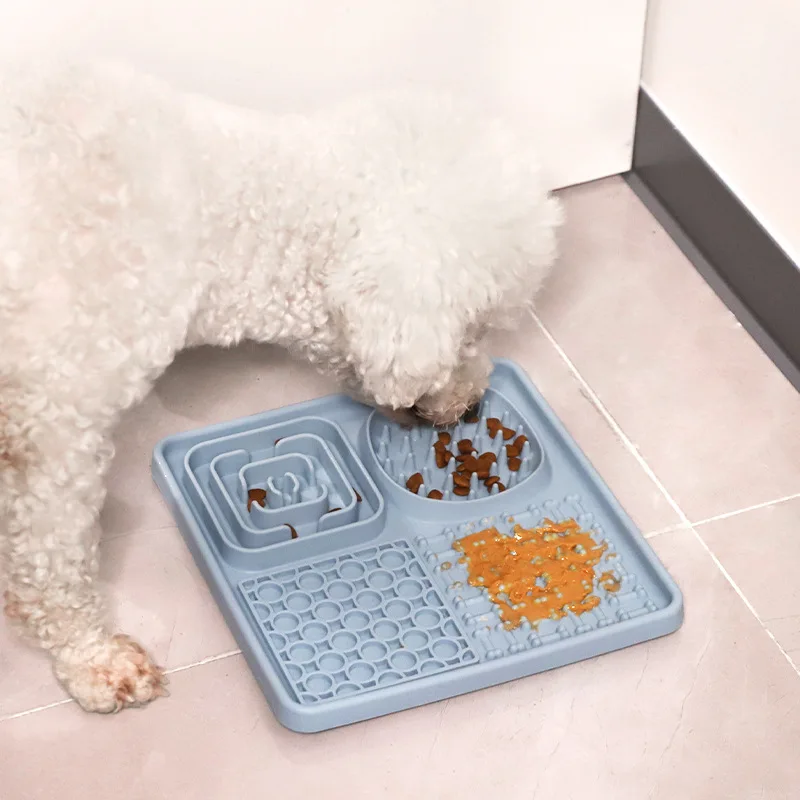 New Silicone Pet Lick Mat Dog Slow Feeder Mat with Suction Cup Anti-choking Calming Feeding Pad for Dogs Cats Pet Tableware