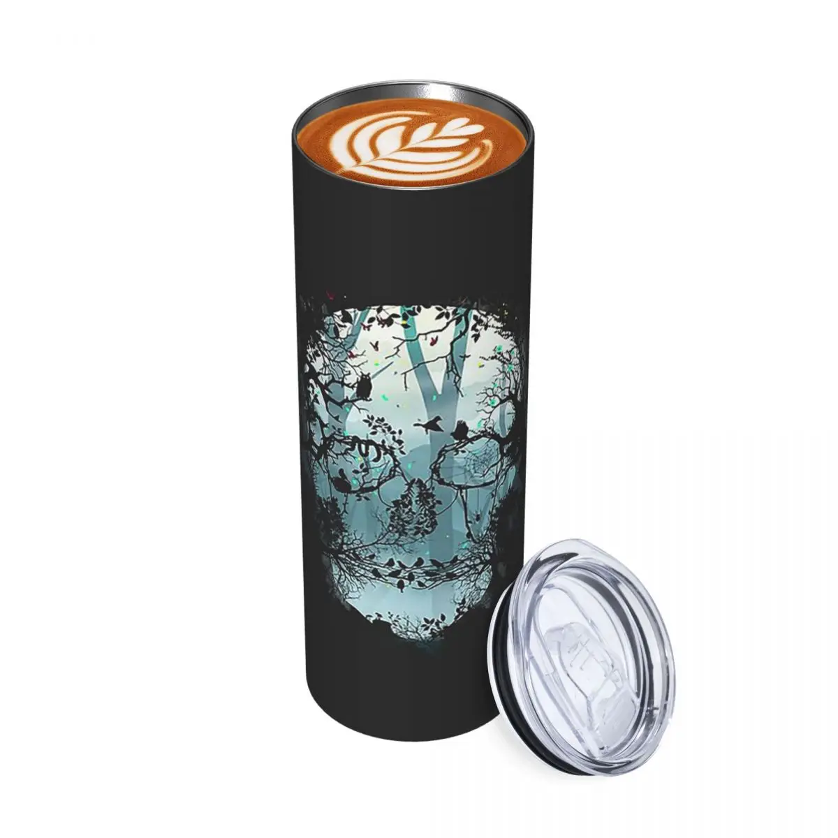 Dark Forest Skull Stainless Steel Tumbler Vacuum Insulated Mug Thermal Cold Cup Straw With Lid 20oz