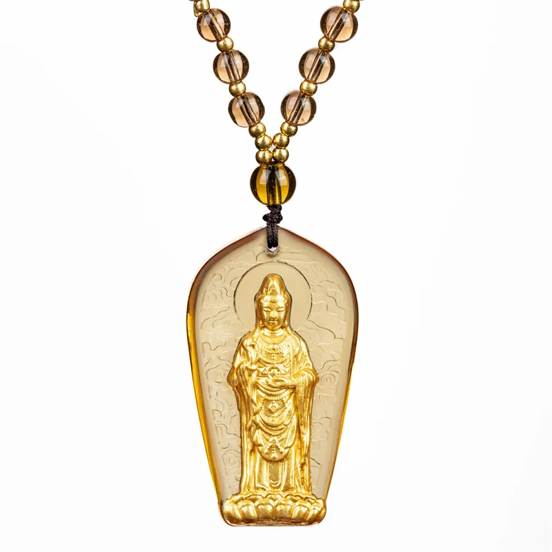 Guanyin Bodhisattva-Anhänger, glasiert, Friedenschutz-Anhänger mit 108 Gebetsperlen, Geschenke