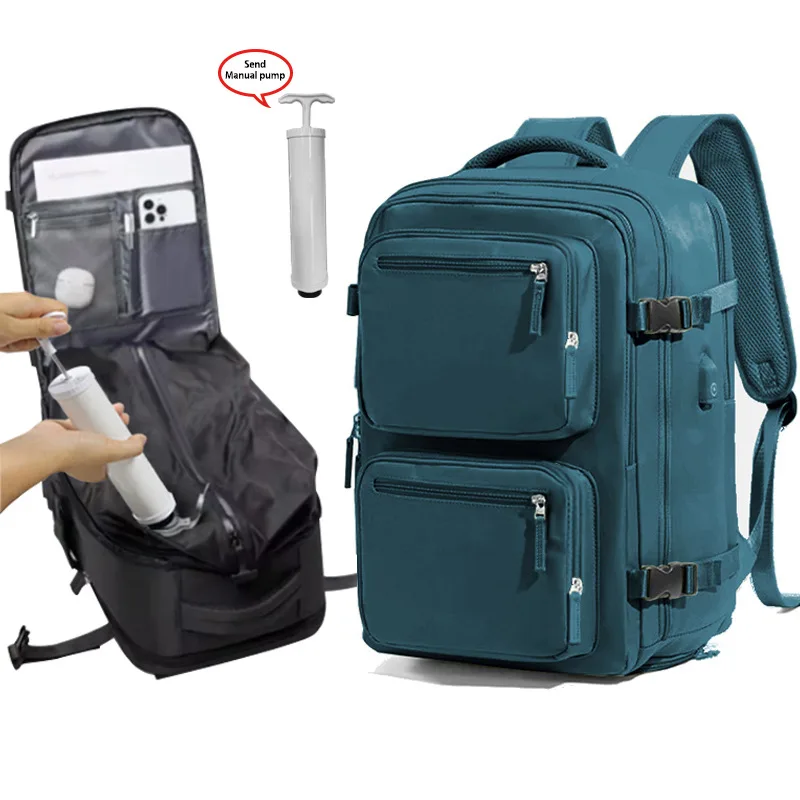 حقيبة ظهر للسفر للجنسين، حقيبة ضغط صديقة للبيئة مع سعة كبيرة للتنقل والسفر وحقائب الظهر خفيفة الوزن