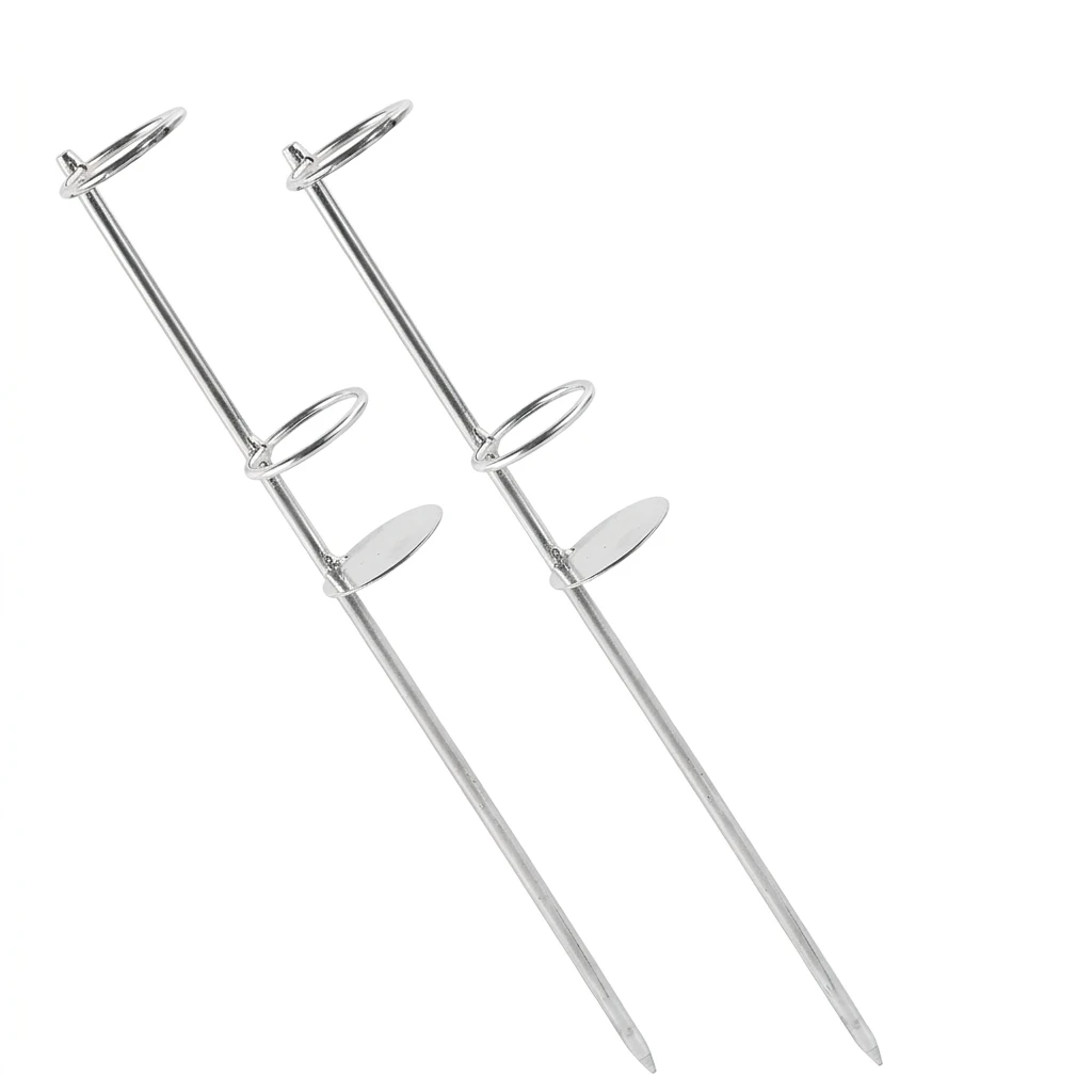 Verstellbarer Angelrutenhalter aus Metall mit Doppelring, 30/37/47 cm, für Meeres-, See- und Flussangeln, langlebig, unverzichtbar für Angler. – Detail 2