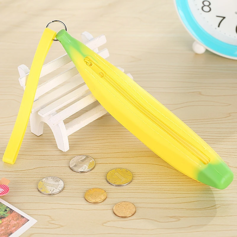 Silicone Receive Case Change Purse Banana Money Box Hand Coins Children Student Learning Supplies Storage Boxes 3pc/lot