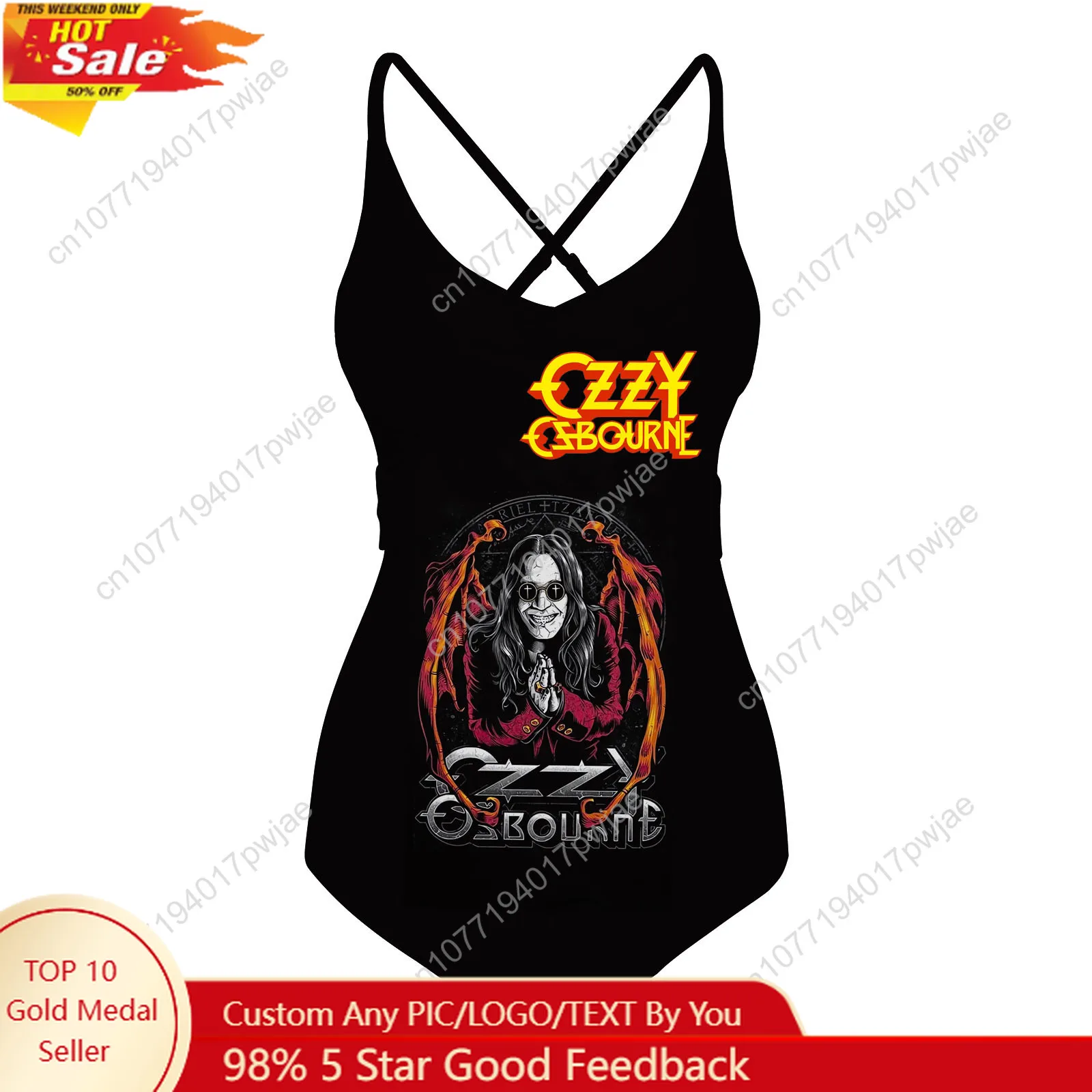 

Ozzy Osbourne Rock Band Swimsuit Womens Sling Swimsuits Sexy Swimwear Pool Beach Bikini Summer Holiday Customize Bathing Suits
