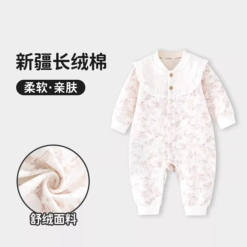 

Детский комбинезон на весну и осень, женский комбинезон из чистого хлопка с цветочным принтом в западном стиле, комбинезон на выход, одежда для малышей