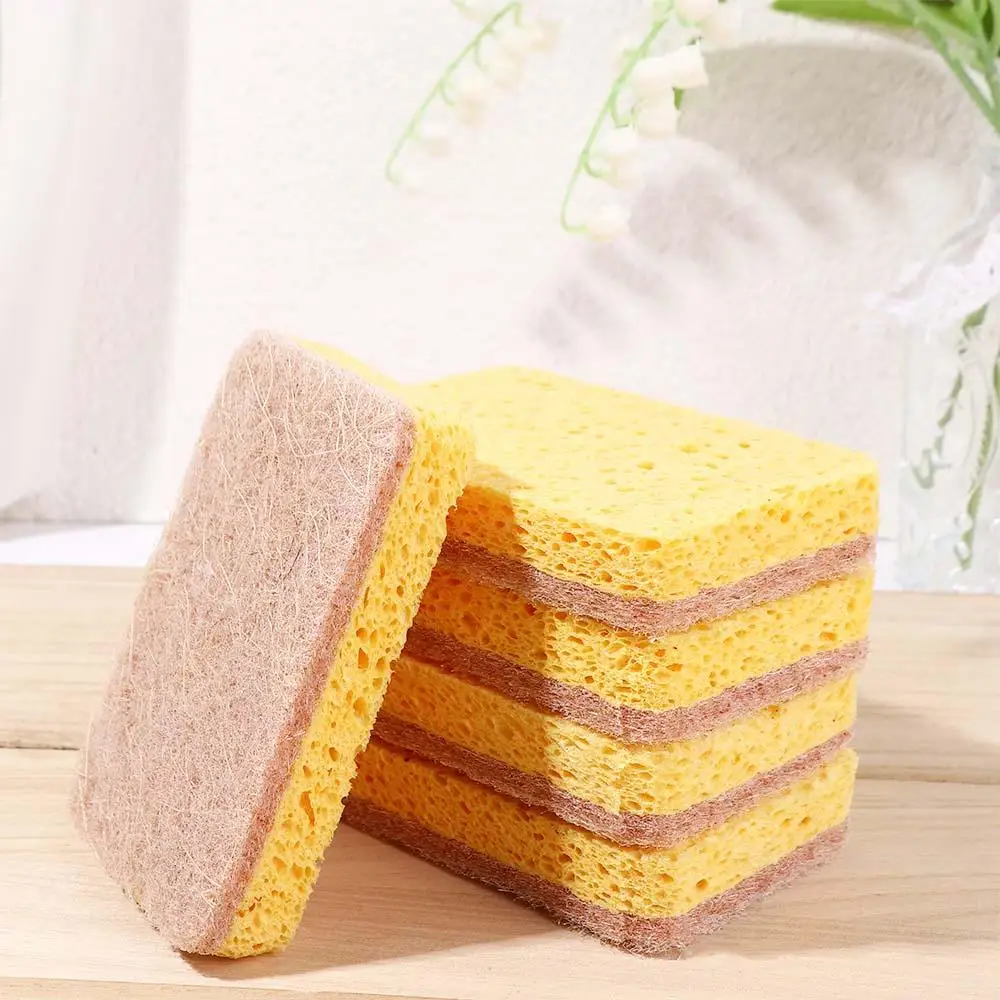 

Natural Plant Based Scrub Sponge Pad Palm Fiber Dishwashing Kitchen Item Scrubber Non Scratch Compostable 2-Sided Sponges