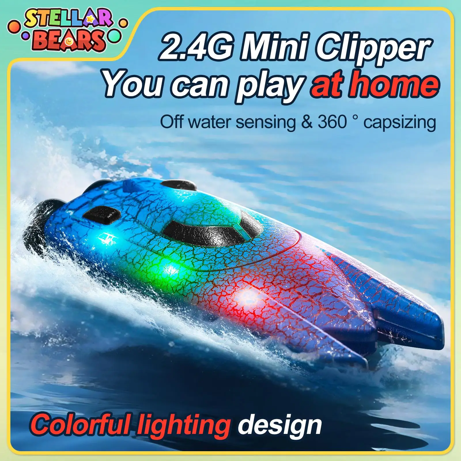 

2.4G Mini RC Boats High Speed Remote Controlled Boat for Bathtub Pool Water Toys Electric Boat Stunt Rc Speedboat Children's Toy