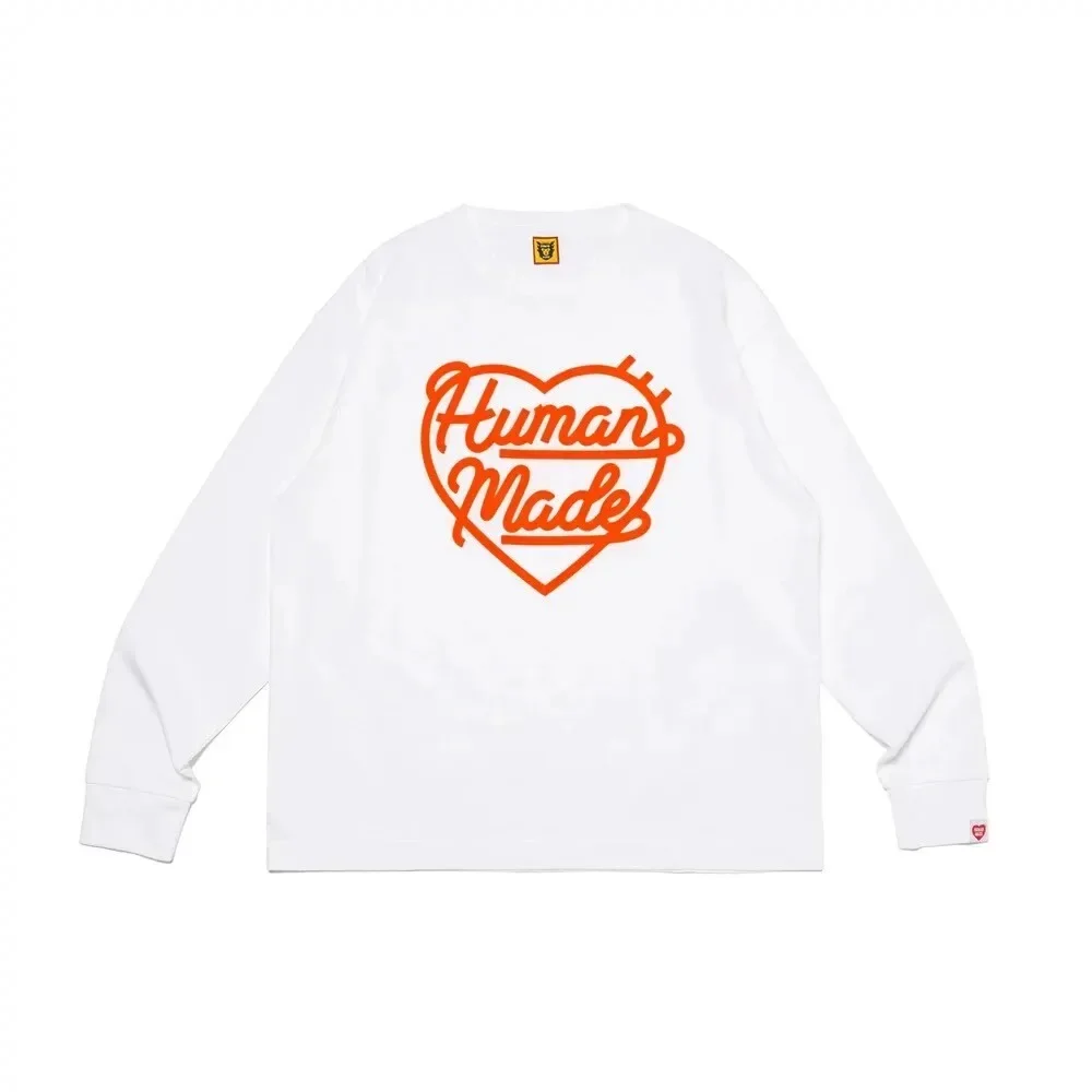 Human Made Heart Logo Letter Sweatshirt Loose Streetwear Unisex Crewneck