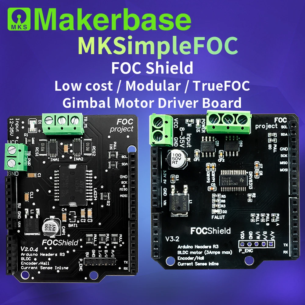 

Makerbase MKS SimpleFOC Shield V2.0.4 Простой бесщеточный контроллер FOC