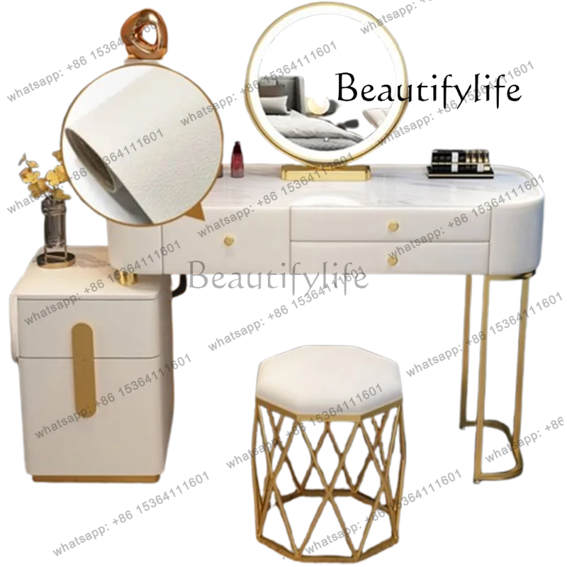 غرفة نوم ماكياج المنظم مضمد درج تخزين الحديثة الفاخرة المرايا تسريحات صالة الشمال الخشب ميسا #1