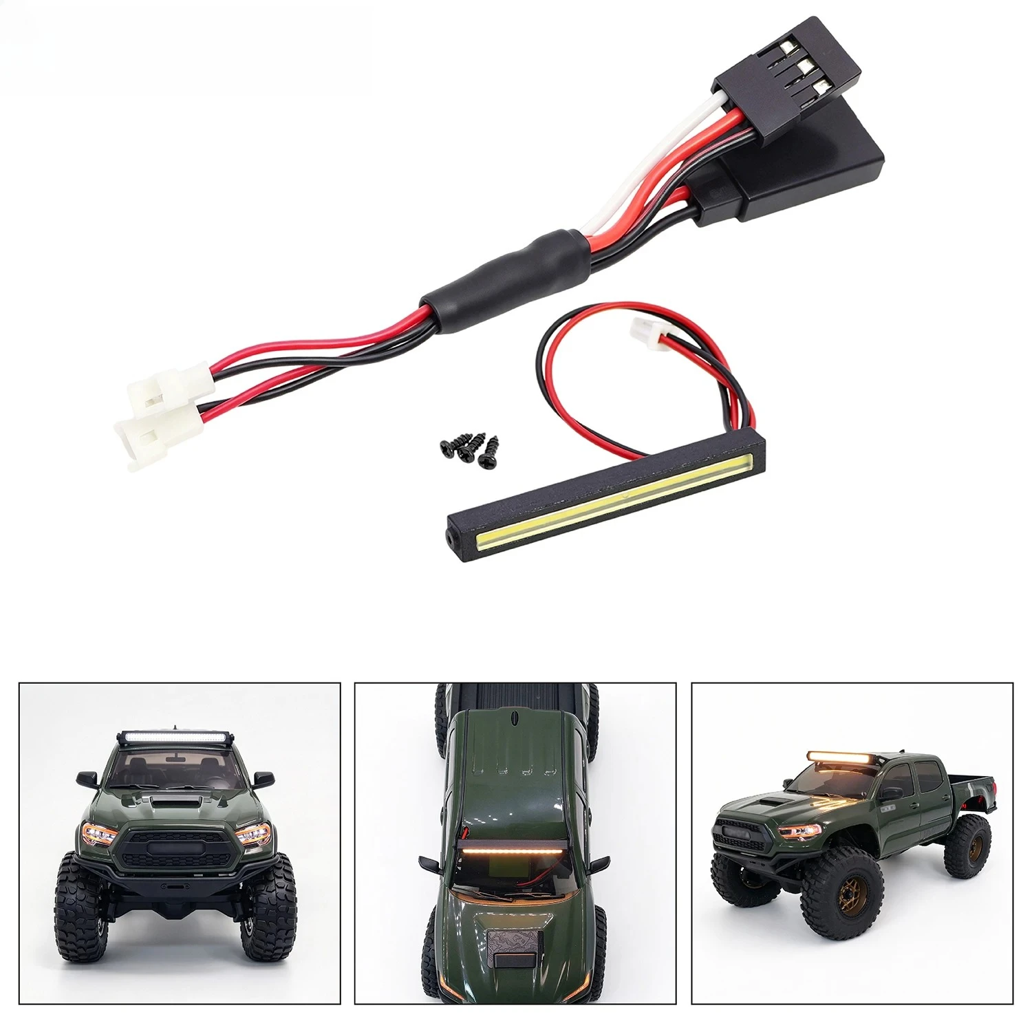 1/30 SCX30 RC Pickup Truck LED Light Bar Plastic Roof Lamp RC Crawler Upgrade Accessories for Electric Model Toy Car