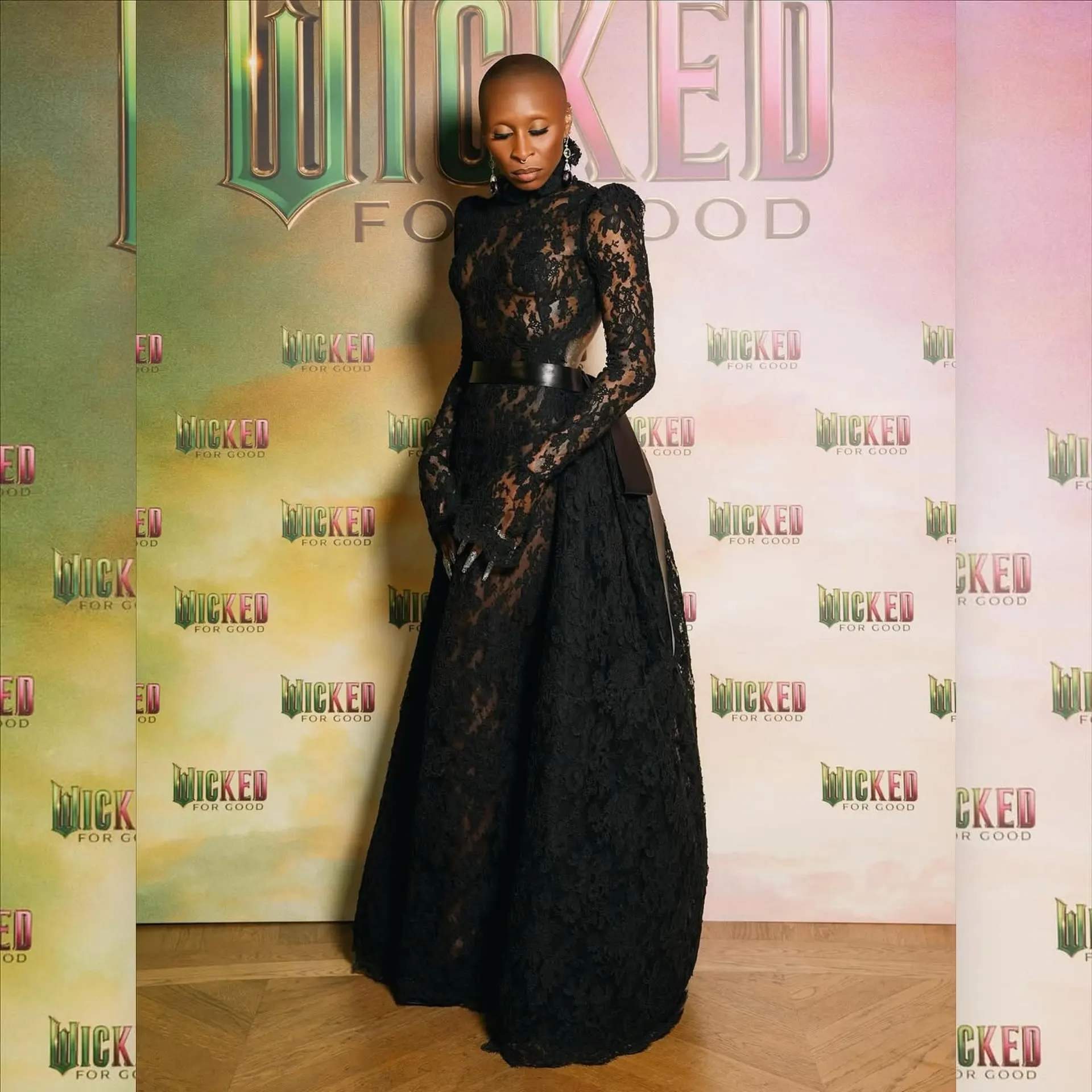 

Black Lace Evening Gown Long Sleeve High Neck Floor Length Formal Dress Sexy Sheer A-Line Maxi Prom Dress Gothic Party Wear