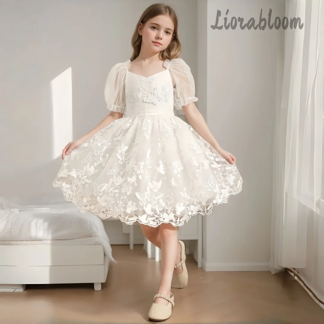 

Custom Made Girls' Formal Dress Lace Half-Sleeve Gown Girl Formal Attire Women's Wedding Party Attire Dress свадебное платье