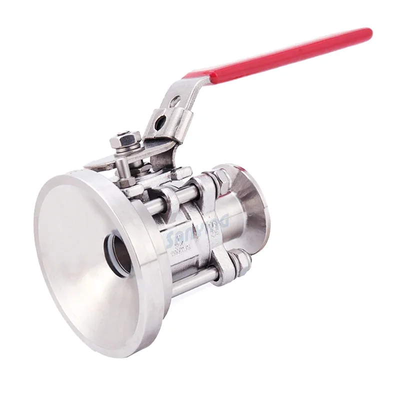 

High Quality Stainless Steel Sanitary Tank Container Valve 3PC Tank Bottom Ball Valve ss304 316