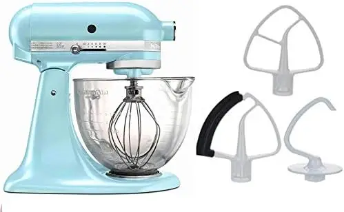 5-Quart Tilt-Head Stand Mixer with Glass Bowl and Flex Edge Beater - Silver