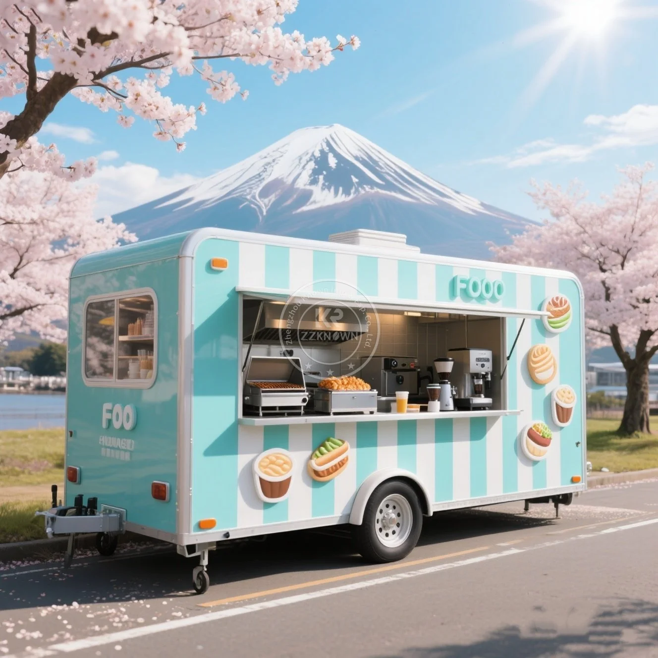 

Mobile Store Trailer Ice Cream Cart Food Trailer Outdoor Camping Chart Juice Bar Truck off road camper trailers in Sale