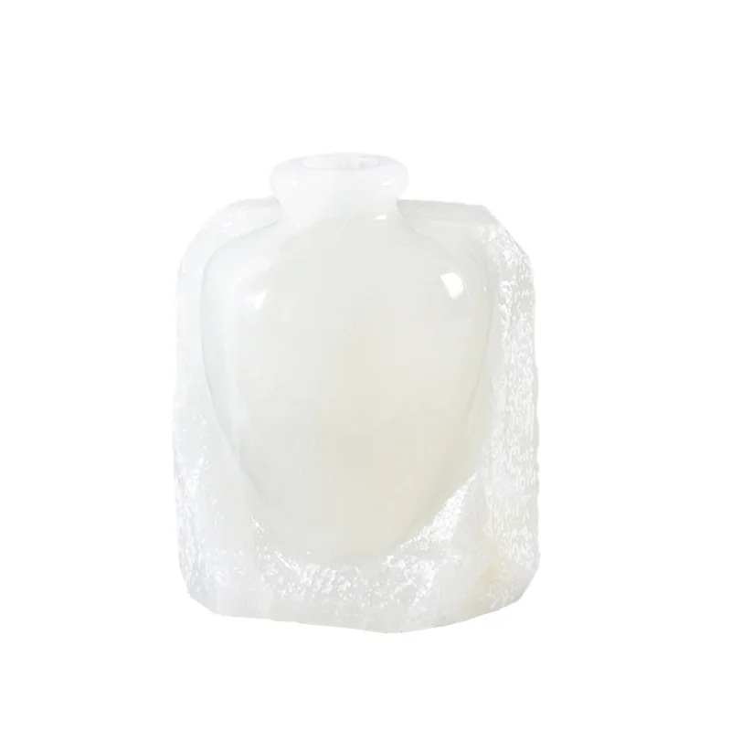 

High-end soft decoration space coffee table desktop marble vase flower ware