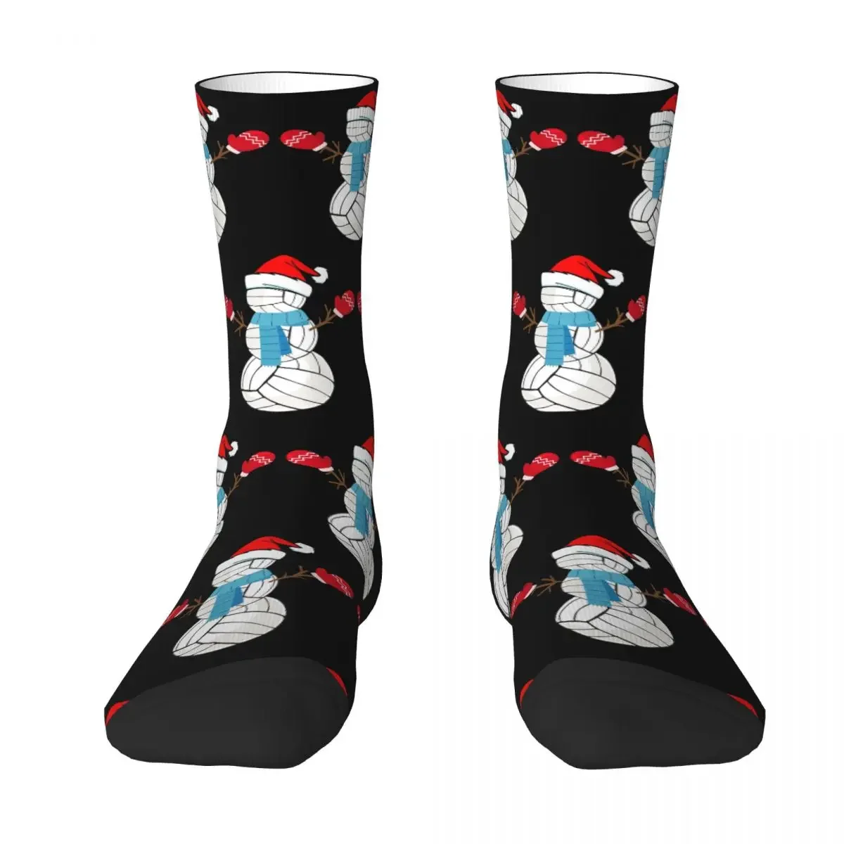 Volleyball Snowman Funny Christmas Holiday Socks Harajuku Super Soft Stockings All Season Long Socks Accessories for Man Woman