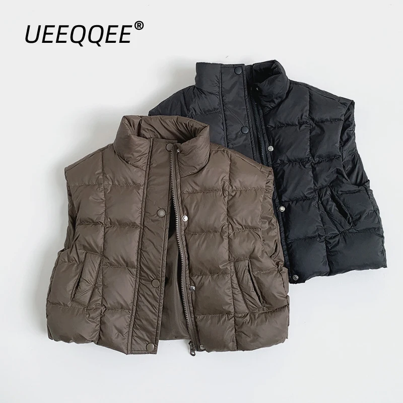 

Autumn Winter Children Down Vest 1-8Y Boys Warm Pocket Solid Waistcoats Korean Coats Toddler Outerwear Tops For Kids Clothes New