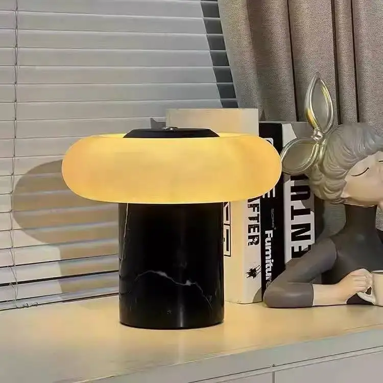 

Modern Spanish Natural Marble Table Lamp Designer Simple Bedroom Living Room Study Exhibition Hall Marble Decorative Lamp