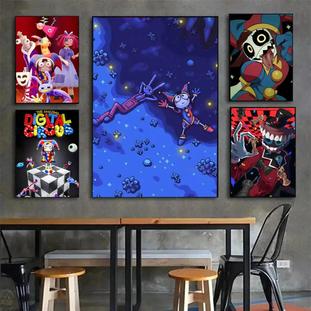 Animation Fantasy The Amazing Digital Circus Poster Painting Wall Art Mural for Living Room Home Decor and Gifts