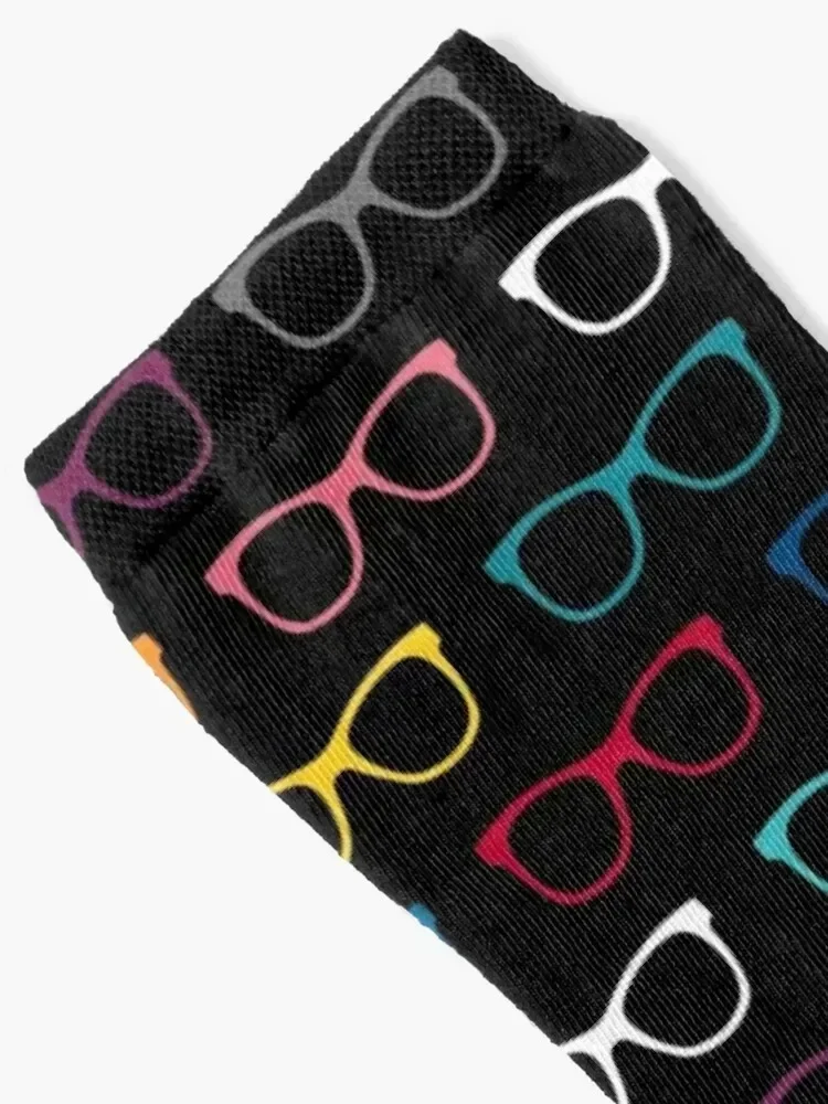 Colorful Hipster Eyeglasses Pattern Socks set colored Men's soccer anti-slip Mens Socks Women's
