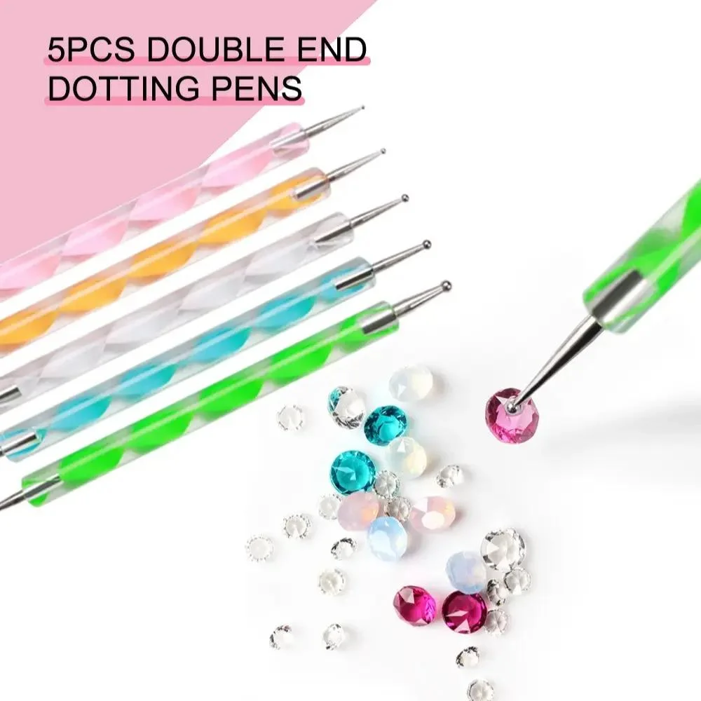 34 piece brush, rhinestone, gold and silver thread set with diverse styles suitable for home/nail salon use